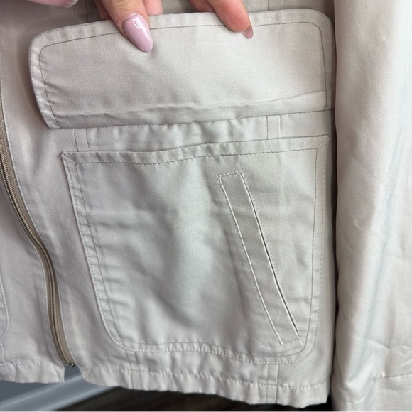 London Fog Vintage Cream Zip Jacket Blazer with Pockets size 40 Reg - Medium - Picture 8 of 11